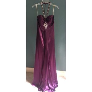 NWOT Silk Halter Prom Dress